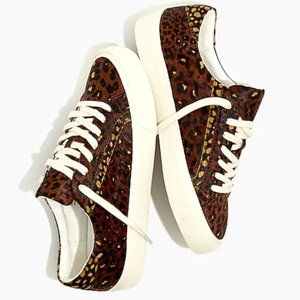 Madewell Calf Hair Animal Print Sidewalk Low-Top Sneakers